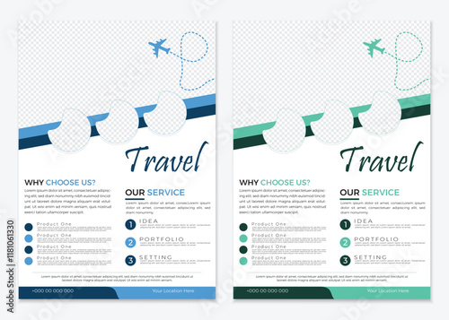 Modern Simple Minimalistic Creative Travel Flyer Layout Template Design 