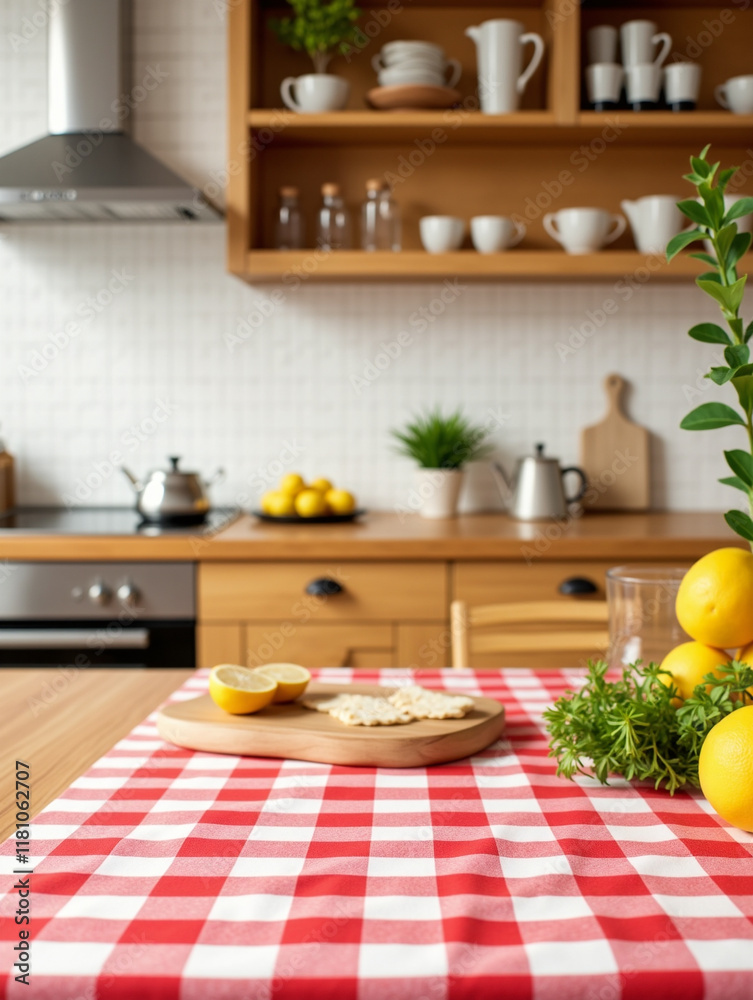 Kitchen Background with Tablecloth: Cozy and Homely Atmosphere
Kitchen Background with Tablecloth: Cozy and Homely Atmosphere