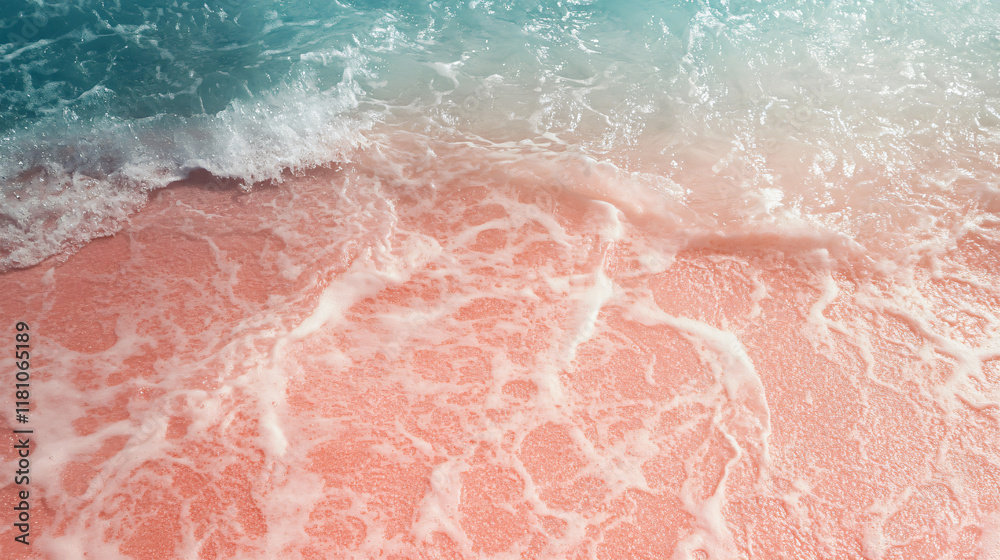 Fototapeta premium A coral sand texture with fine grains and subtle ripples, evoking a natural and relaxing beach atmosphere.