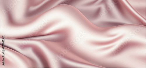 Elegant pink silk fabric background. Textile texture. Vector illustration	
