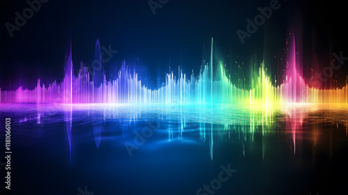 Wallpaper Mural sound-wave background. Abstract music equalizer, Signal Rainbow
 Torontodigital.ca