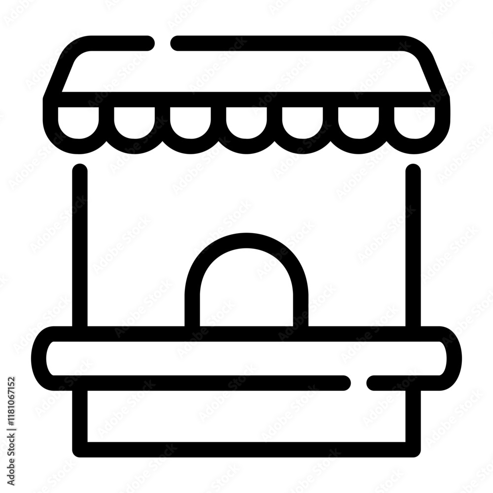 ticket office Line Icon ticket office Line Icon