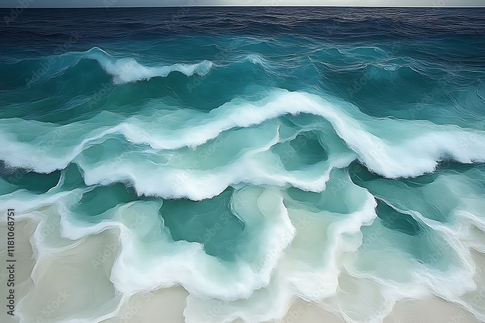 Abstract ocean waves crashing on shore. Abstract ocean waves crashing on shore.