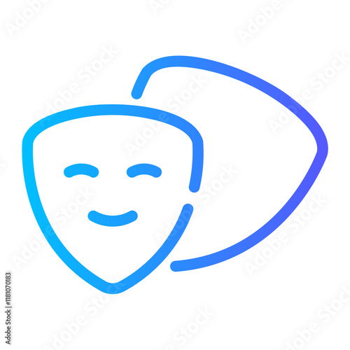 theater mask Line Gradient Icon