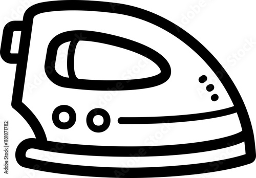 Clothes iron doodle vector icon and illustration