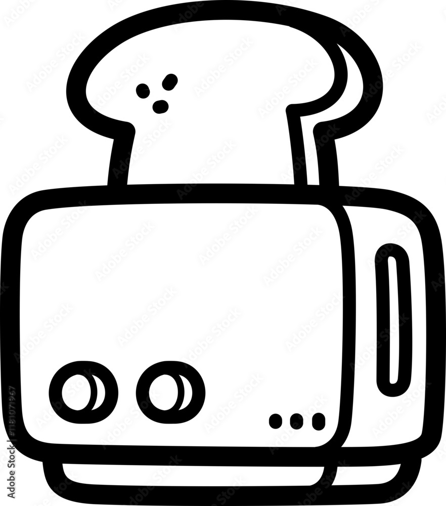 Bread toaster doodle vector icon and illustration Bread toaster doodle vector icon and illustration