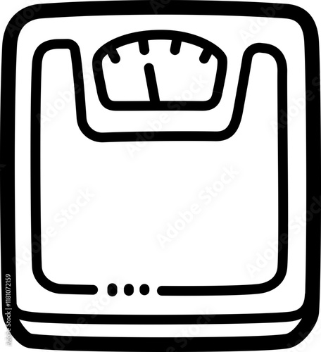 Body scale doodle vector icon and illustration