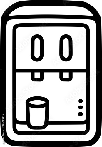 Water dispenser doodle vector icon and illustration