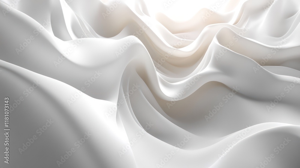 Obraz premium Abstract White Silk Drapery: Elegant Waves of Light and Shadow