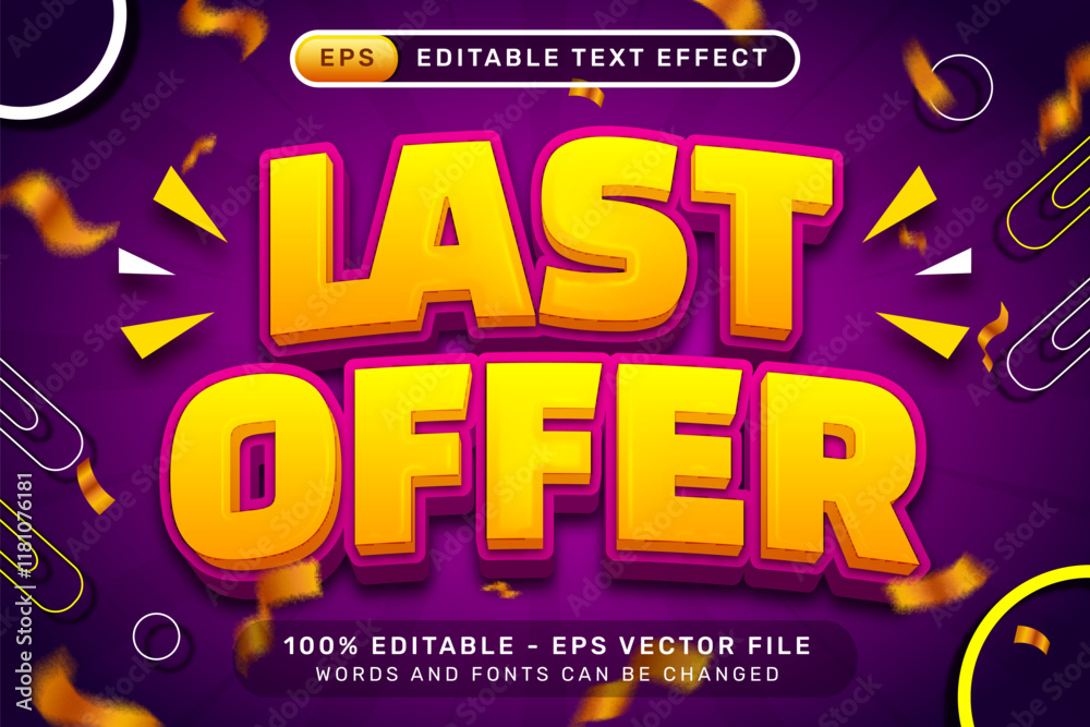 Obraz premium last offer 3d text effect and editable text effect