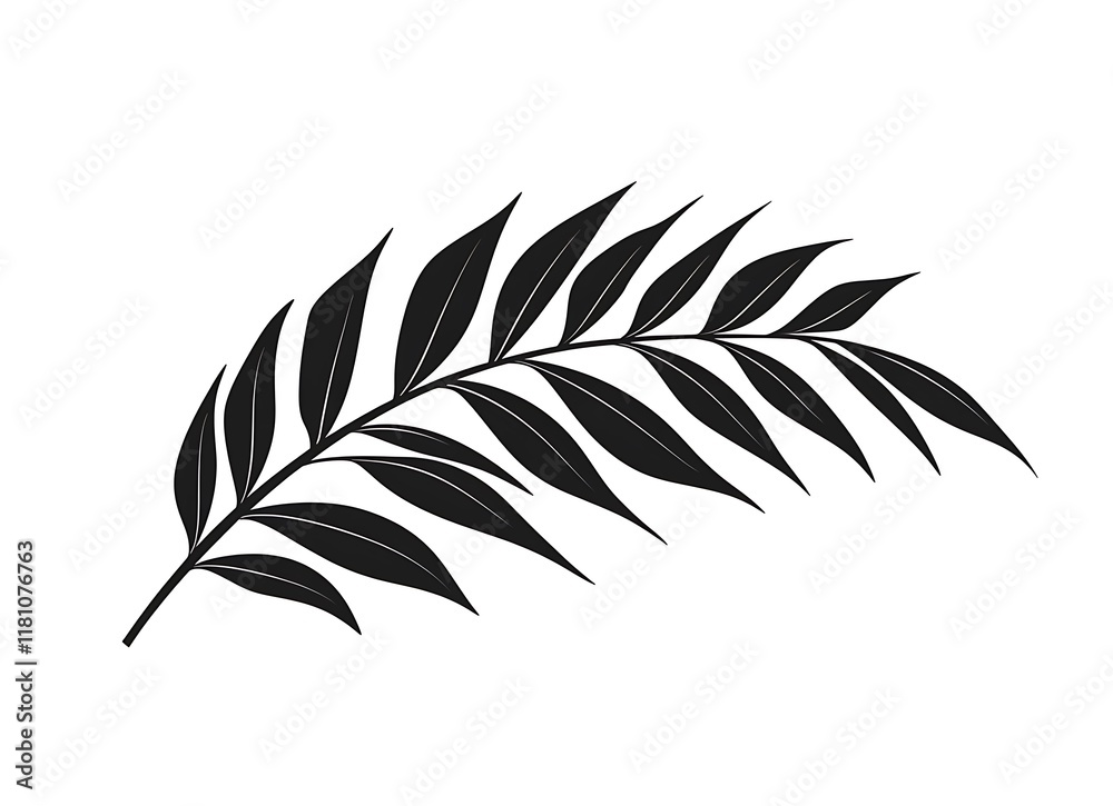 Fototapeta premium Palm leaf isolated on a white background