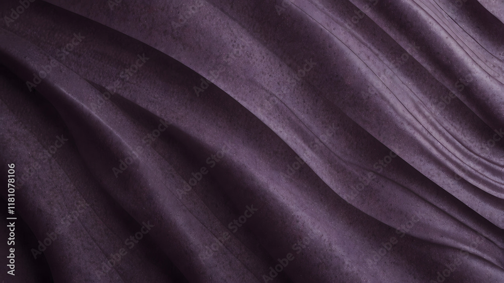 Fototapeta premium Elegant wavy fabric texture in deep purple for sophisticated background design