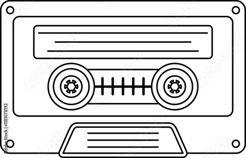 Cassette Tape Line Icon