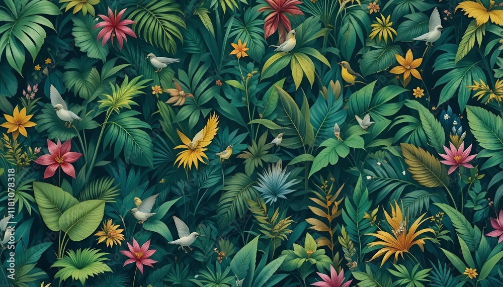 background with bird shapes, leaves and flowers background with bird shapes, leaves and flowers