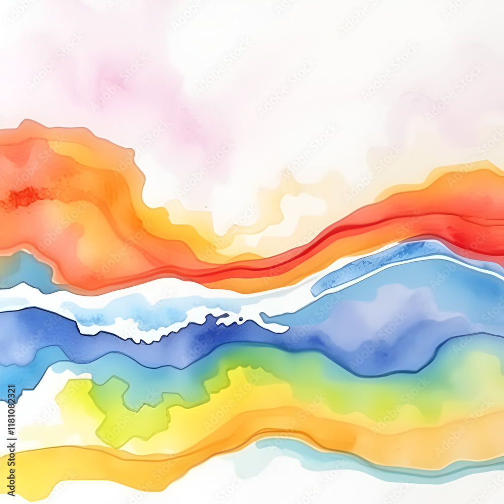 Abstract ocean painting water colour vector illustration for background. Abstract ocean painting water colour vector illustration for background.