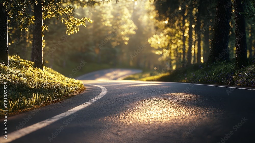Fototapeta premium Minimalistic Wallpaper of a Road in 16K Resolution