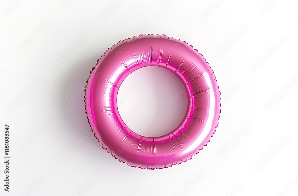 Top view of a pink inflatable ring isolated on a white background Top view of a pink inflatable ring isolated on a white background