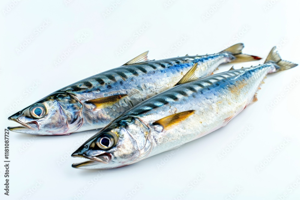 Vibrant Color Visual of Fish Herring Isolated on White Background Vibrant Color Visual of Fish Herring Isolated on White Background