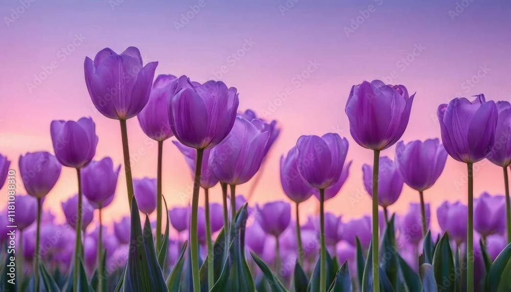 Fototapeta premium tulips with a warm abstract violet background