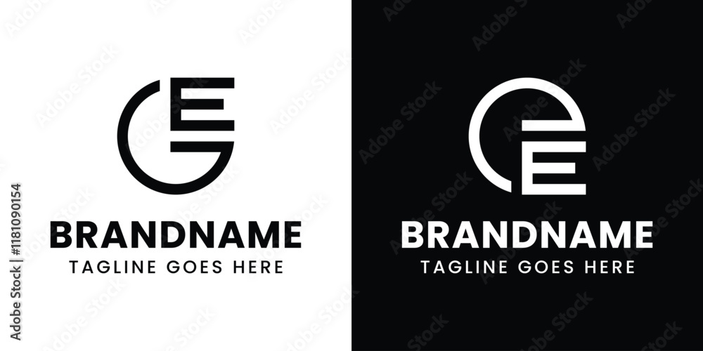 Letters GE and EE Monogram Logo, for any business with GE EG EE initials Letters GE and EE Monogram Logo, for any business with GE EG EE initials