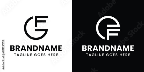 Letters GF and EF Monogram Logo, for any business with GF FG EF FE initials