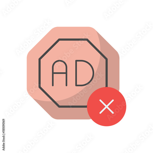 Ad Blocker vector icon photo