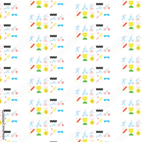 Marathon Icon Pattern Design For Social Media Template Background