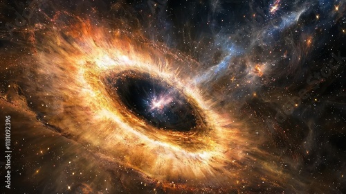 Cosmic Inferno: A Fiery Nebula's Embrace