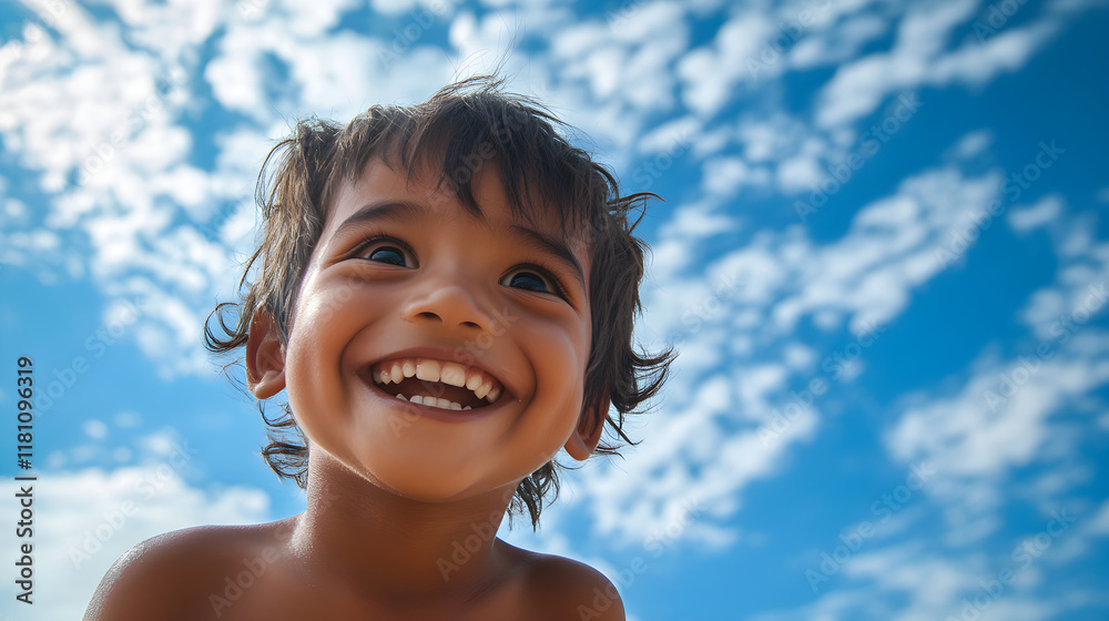 Blissful Moments: A Child's Innocent Play Beneath an Endless Sky, Harboring Dreams for Tomorrow Blissful Moments: A Child's Innocent Play Beneath an Endless Sky, Harboring Dreams for Tomorrow