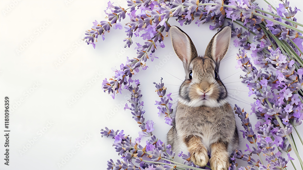 Fototapeta premium animals with blooming flowers