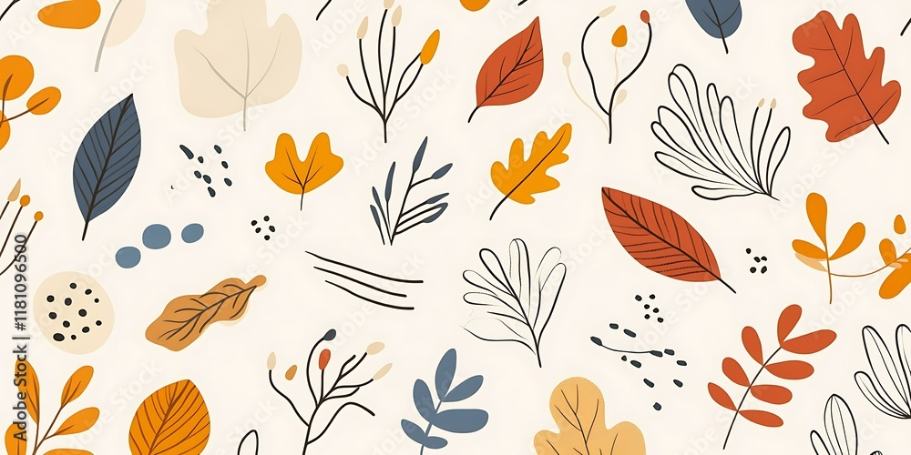 Fototapeta premium Autumn leaves pattern, fall design, nature background, seasonal decor. (2)