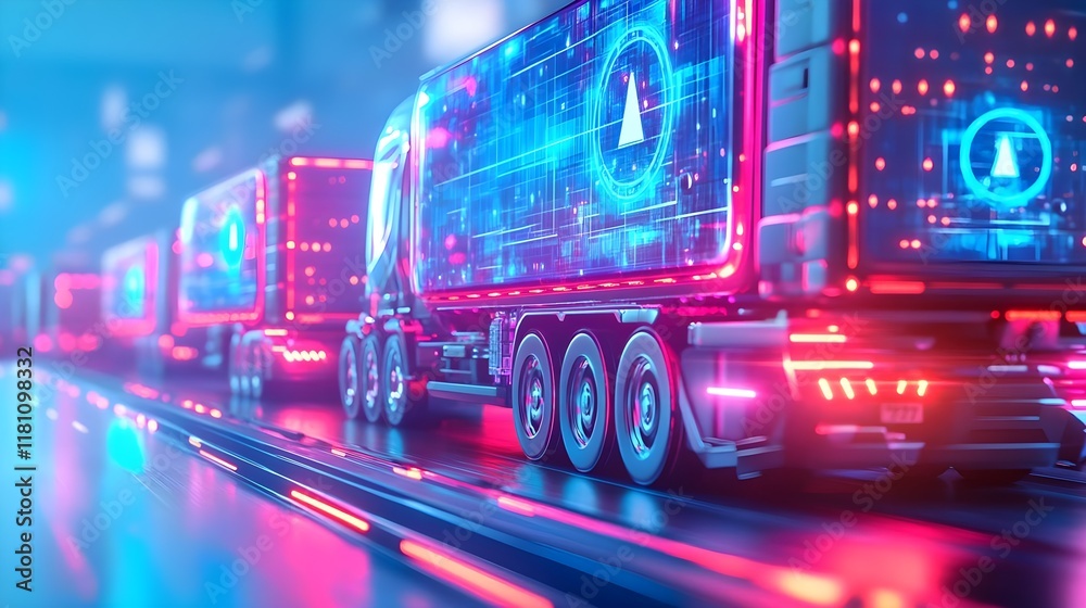 futuristic trucks, smart logistics, ai tech - futuristic technology futuristic trucks, smart logistics, ai tech - futuristic technology