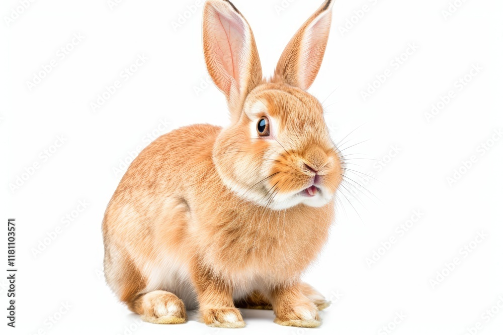 Surprised Rabbit with Perked Ears Die Cut Png Style Isolated on White and Transparent Background Surprised Rabbit with Perked Ears Die Cut Png Style Isolated on White and Transparent Background