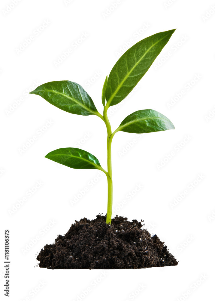 High-Quality PNG green seedling sprout on white background High-Quality PNG green seedling sprout on white background
