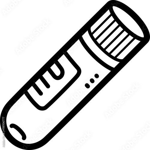Sample tube doodle vector icon and illustration