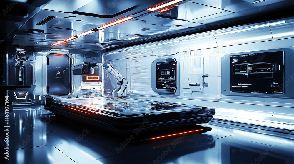 Obraz premium A bed in a high-tech ward