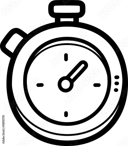 Stopwatch doodle vector icon and illustration
