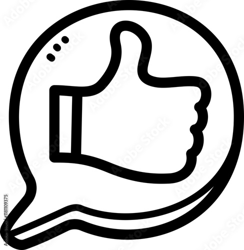 Like doodle vector icon and illustration