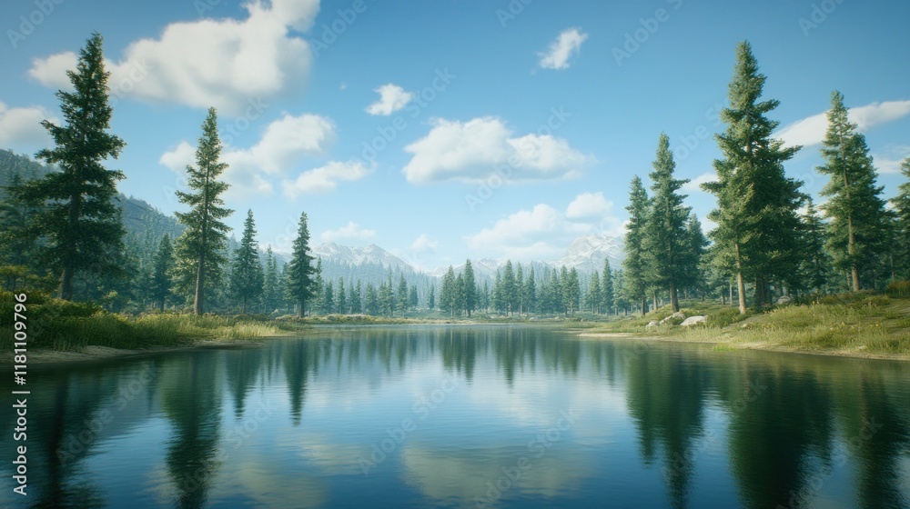 Serene Mountain Lake Reflections: A Tranquil Escape into Nature's Beauty