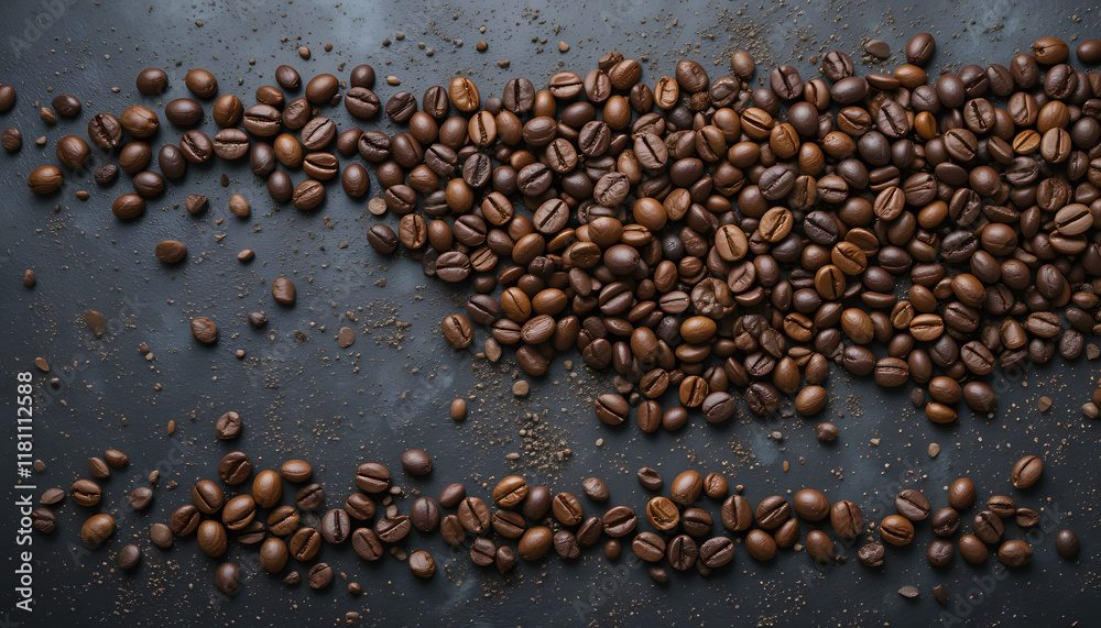 Assorted coffee beans arranged on dark textured tabletop showcasing a variety of colors and types from darker to lighter shades Assorted coffee beans arranged on dark textured tabletop showcasing a variety of colors and types from darker to lighter shades