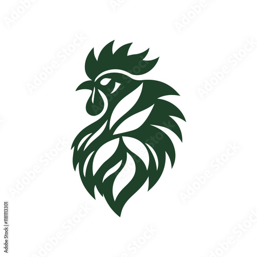 Creative Minimalist Iconic Rooster Head Logo Design