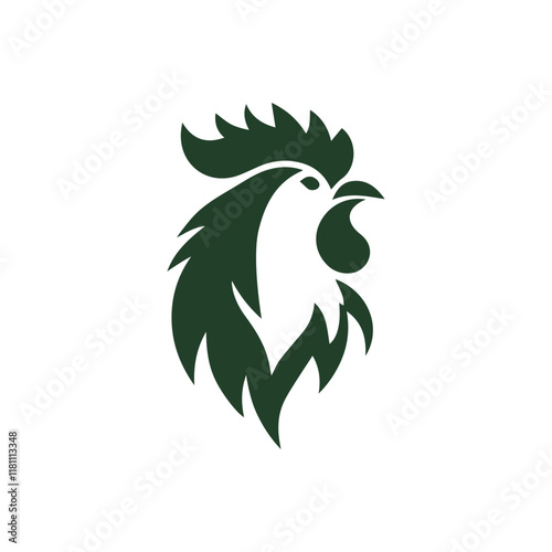 Creative Minimalist Iconic Rooster Head Logo Design