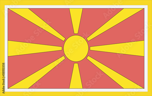 3d flag of North Macedonia