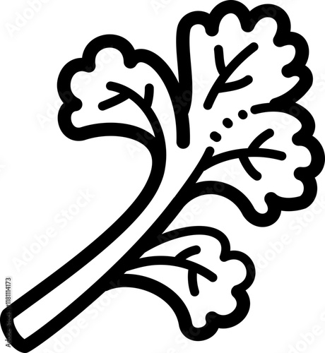 Celery doodle vector icon and illustration