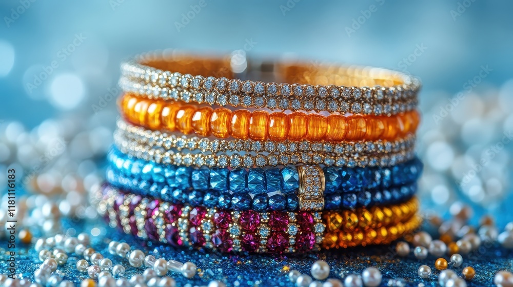 Colorful High-Resolution Bracelets Displaying Sparkling Beauty and Glamour Colorful High-Resolution Bracelets Displaying Sparkling Beauty and Glamour