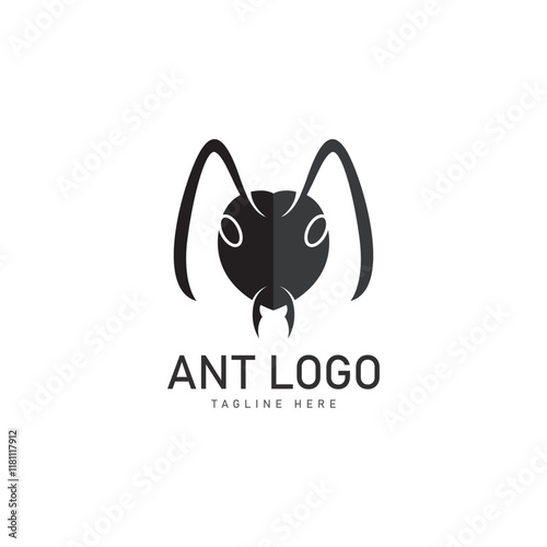 ant head logo template vector illustration design