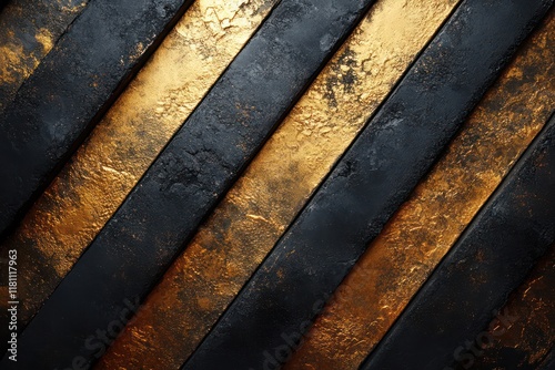 Elegant Black and Gold Diagonal Stripes Texture photo