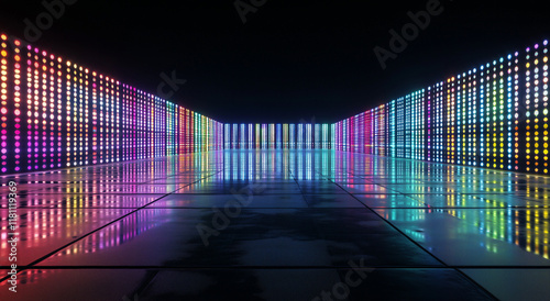 Abstract background with leds lines photo