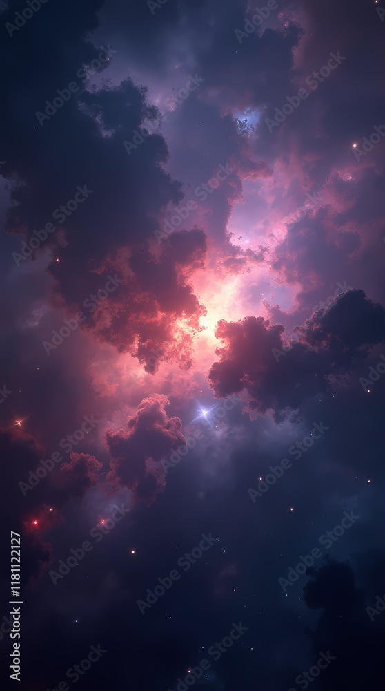 Naklejka premium Abstract space background, Nebulae and galaxies in space