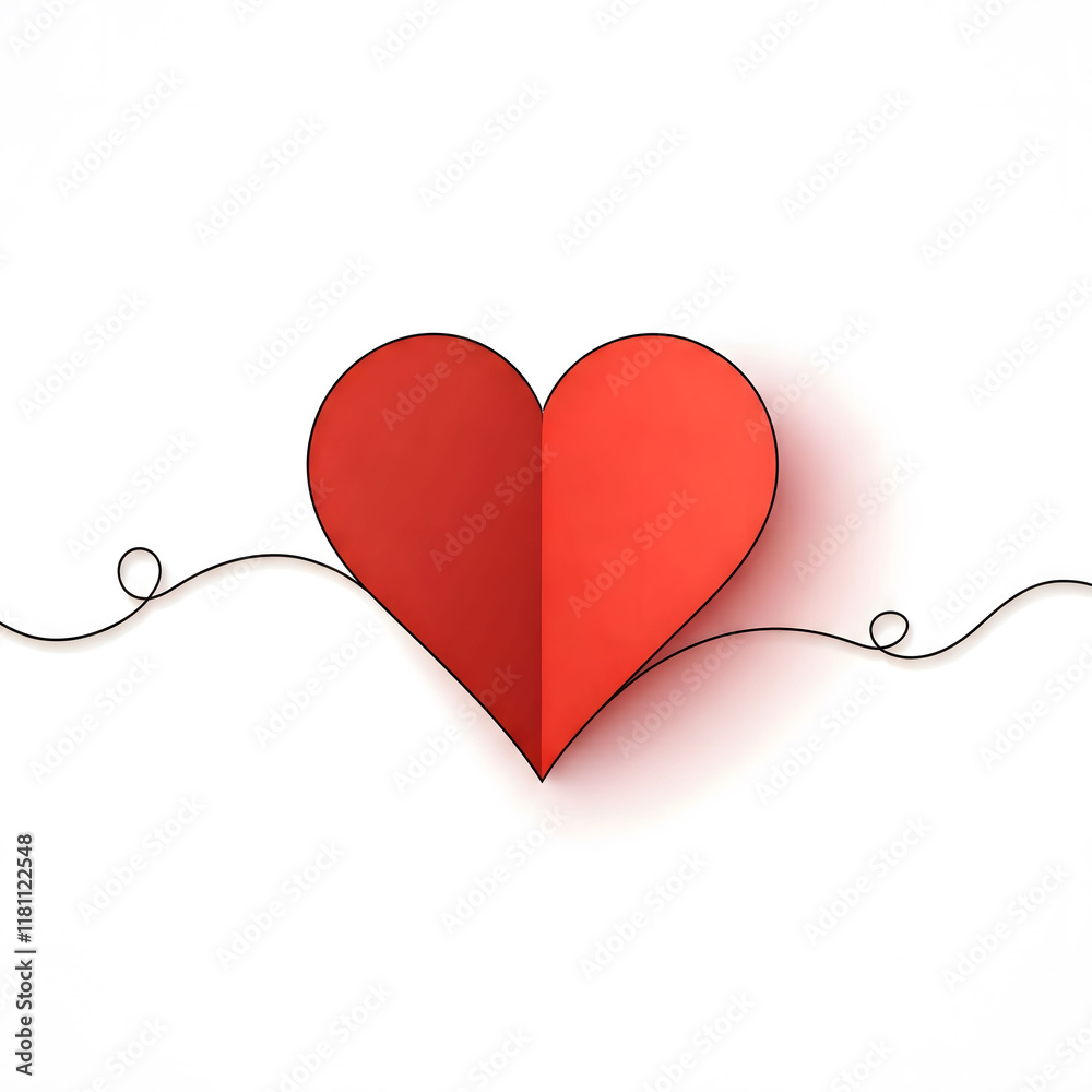 Fototapeta premium red hearts with string attached